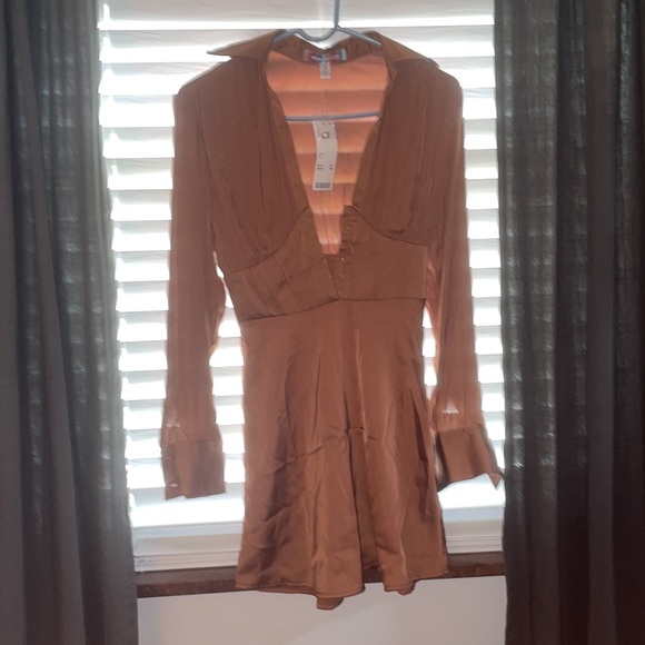 Urban outfitters collared corset brown dress - Picture 2 of 2